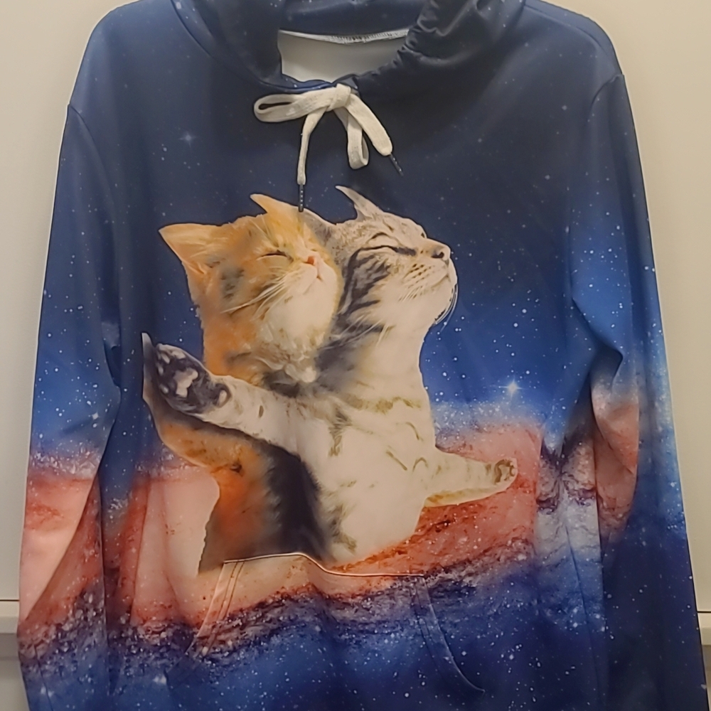 Cat Galaxy Hoodie - Blue and Orange